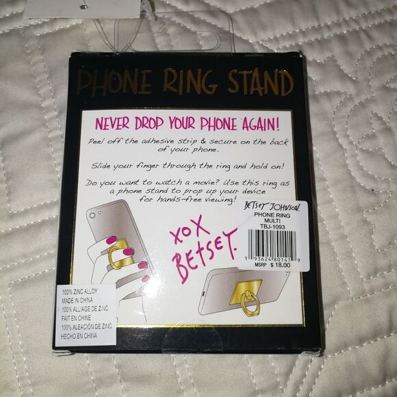 3/30$ BETSEY JOHNSON Phone Ring Stand & Pouch Christmas Bundle NWT - Picture 4 of 5